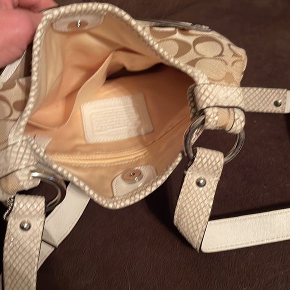 Coach bag. Beautiful condition. Minimal ink stain inside. Will ship immediately. - Picture 8 of 12